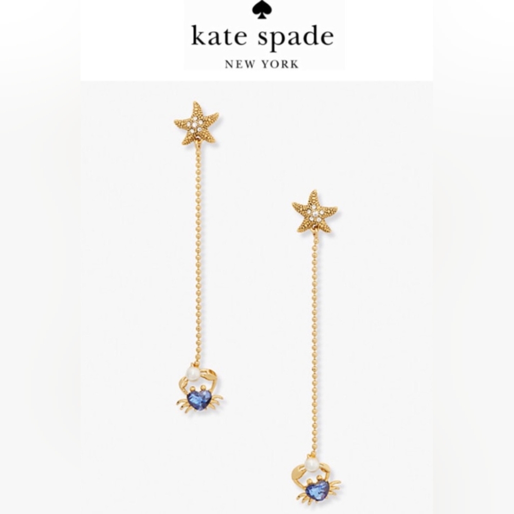 Kate Spade Sea Star and Crab linear earrings -  🦀⭐💙